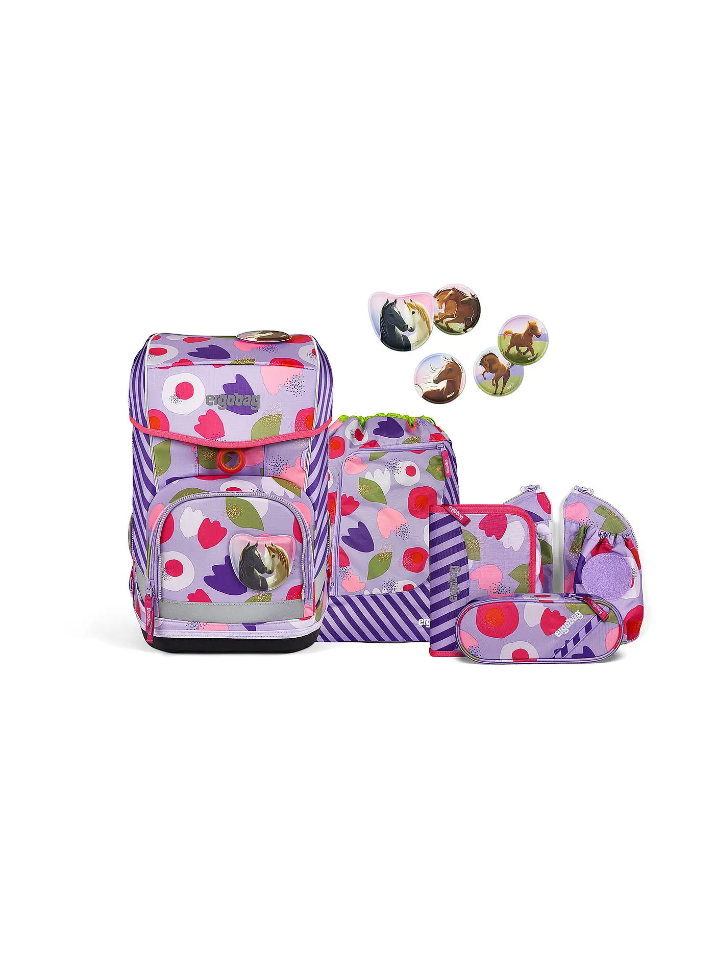 ERGOBAG | Schultaschen Set 6tlg CUBO Light -  BlütenzauBär | 